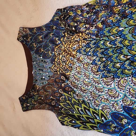 Joseph Ribkoff Peacock Dress - Picture 3 of 6